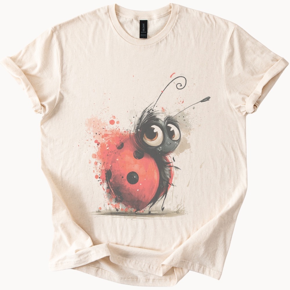 Whimsical Bug Watercolor Graphic Tee Artistic Insect Art
